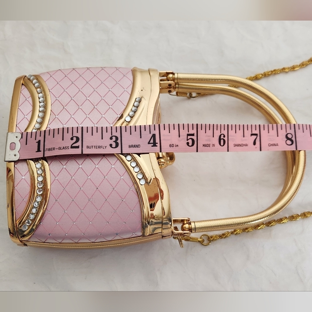 Vibtage Pink & Gold Cocktail Purse - Picture 11 of 14